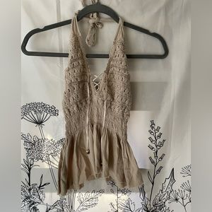 Tan halter top